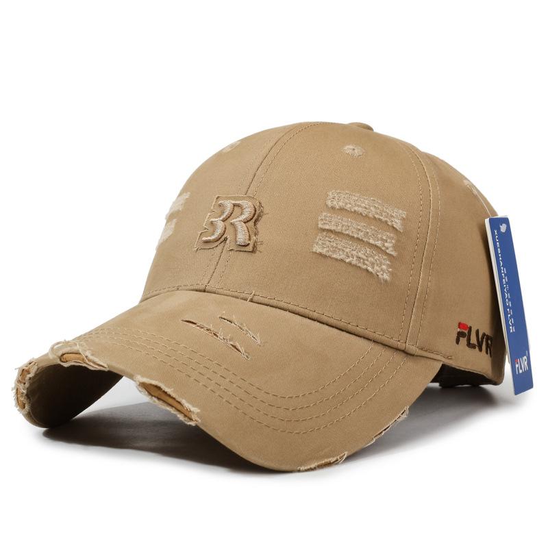 New retro autumn and winter hole letter baseball cap women's hard top casual versatile sunshade cap men's tide