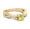 Lemon Quartz Crisscross Stackable Ring - 925 Sterling Silver Gold Vermeil