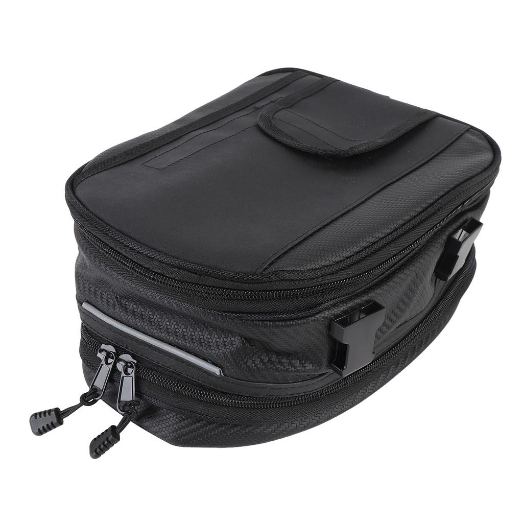 Motorcycle Tail Bag 7.5L To 10L Expandable Waterproofing Stylish Look Travel Luggage Bag with Rain Cover