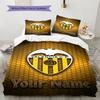 Name Custom Valencia CF Logo Pattern Bedding Set Quilt Cover Pillowcase Home Decor Gift (1 * duvet cover + 2 * pillowcase, without core)