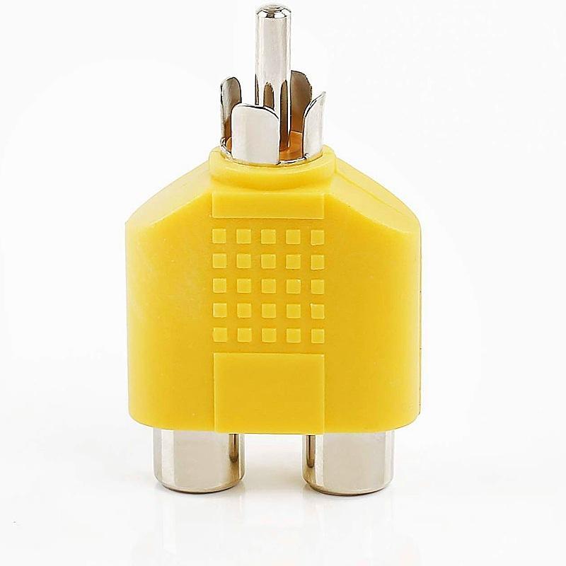 Anti-interference RCA Audio Splitter 1 Male to 2 Female 10Pcs Converter Plug for TV DVD Speaker Audio Equipment