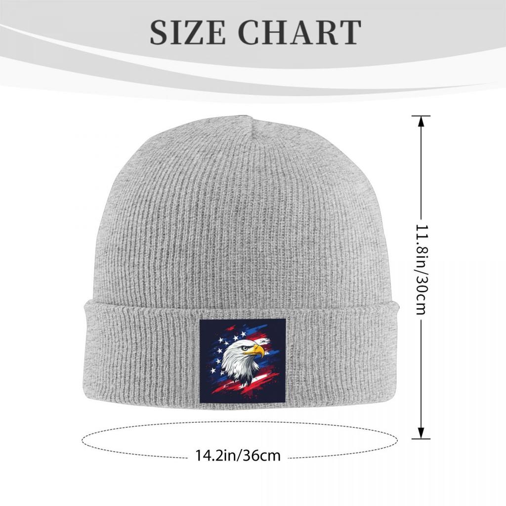 American Eagle Print Warm Knitted Cap Winter Knit Bonnet Hat Skullies Beanies Hip Hop Caps for Unisex