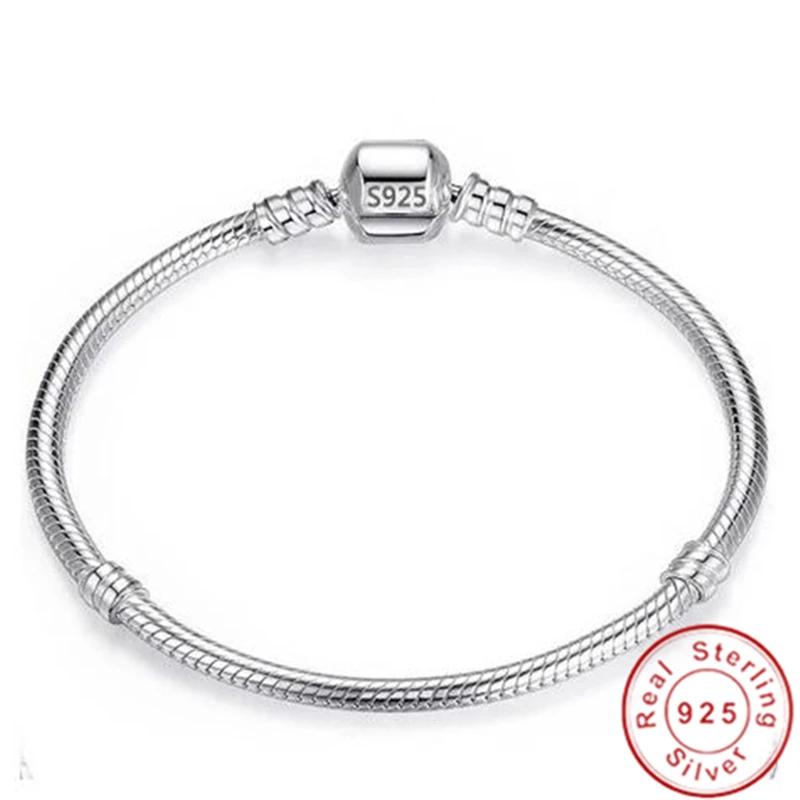 Hochwertige Echte 925 Silber Schlangenketten Armbänder Charm Pandor Armband Für Frauen Schmuck