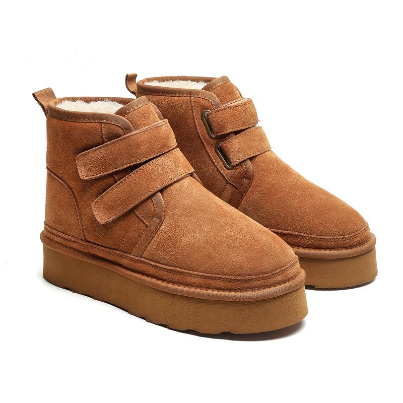 3355 Autumn and Winter Snow Boots for Men and Women Couples Thick-soled Heightening Martin Boots Piled and Thickened Large Cotton Shoes