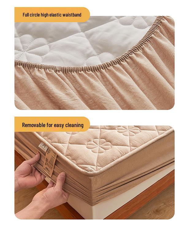 Class A Quilted Waterproof Cotton Mattress Protector - Breathable, Skin-friendly, Non-slip, Anti-stain, Urine-proof, Machine Washable.