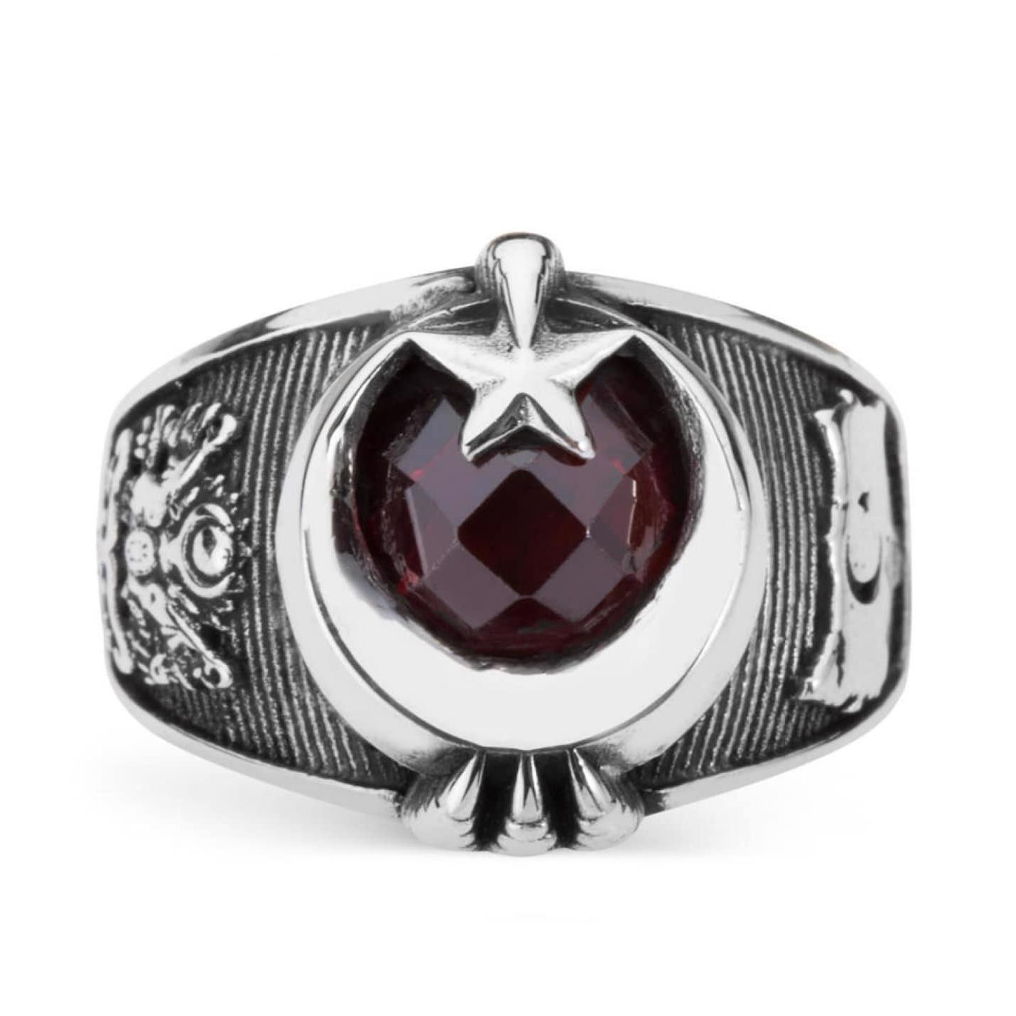 

Кольцо Türkiye с мотивом карты, полумесяцем, звездой и когтем