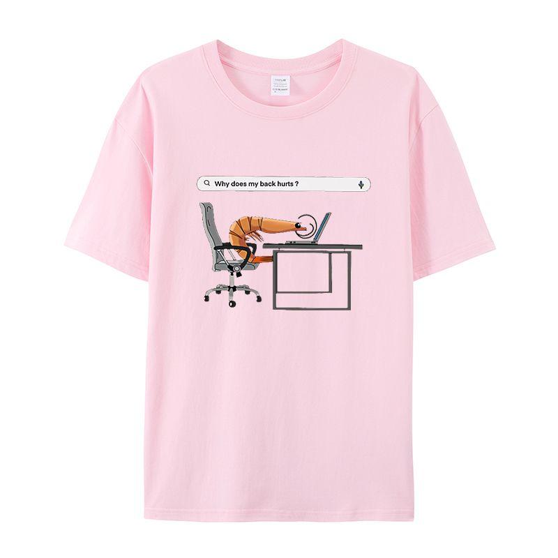 

Fun Shrimp Men s Print T-Shirt Summer Vintage Kawaii Surfing Beach T-Shirt Unisex Breathable Casual Top 4XL