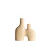 Modern Simple Ceramic Dual-Mouth Flower Vase for Living Room Decoration