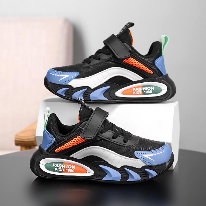 2025 Spring and Autumn New Leather Waterproof Boys Shoes Children's Sports Shoes Soft Sole Boys Running Shoes Warm