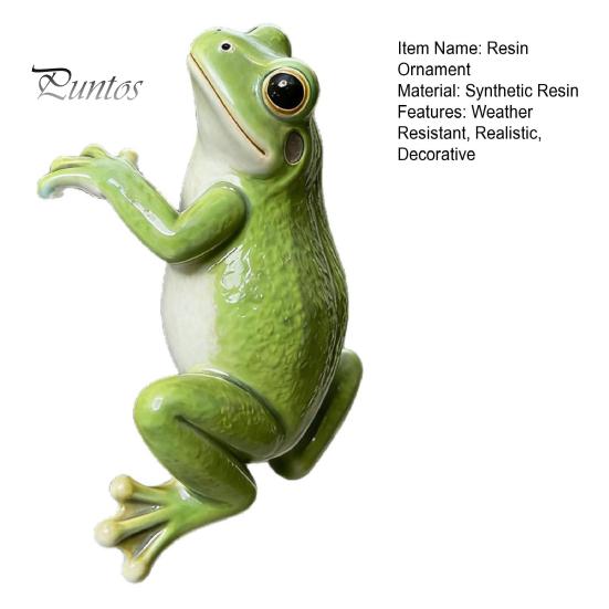 Decorazione Rana Verde per Fioriere, Statua Rampicante per Fioriere, Ornamento Animale Realistico in Resina, Gancio Impermeabile Decorativo per Piante in Vaso da Interno