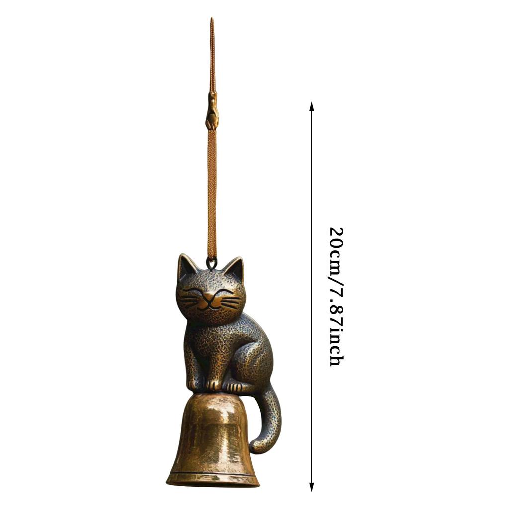 Unique Cat Wind Chime Metal Cat Wind Chime Garden Statue for Cat Lovers Outdoor Hanging Memorial Ornament Porch Decoration Gift