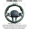 Sage Green Floral and Plant Steering Wheel Cover Auto Steering Wheel Protector, Anti-Slip, Breathable, Absorbing Sweat, Universal Plant Car