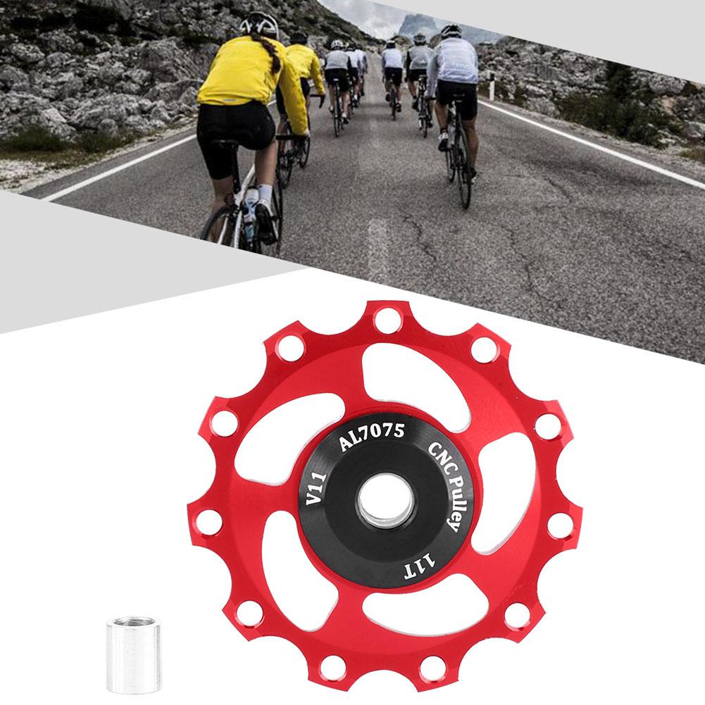 Lightweight 11T Mountain Bike   Rr Derailleur Pulley   Wheel (Black Red)