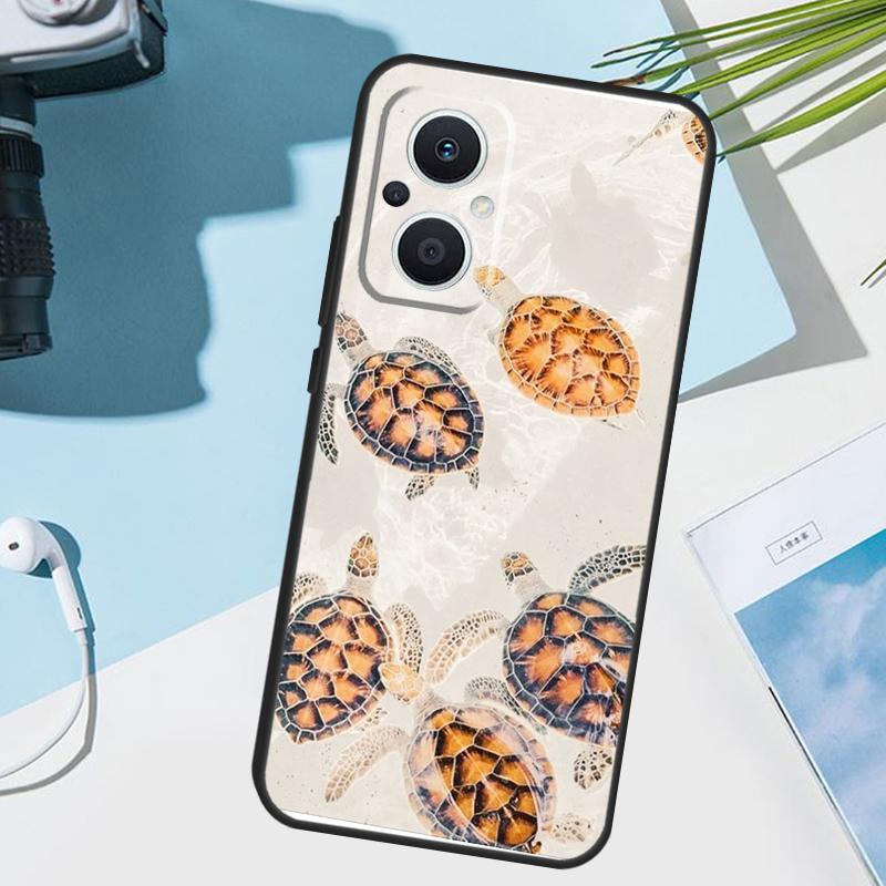 

warming green turtles Cover For OPPO Reno 8 7 Lite 10 11 12 13 14 Pro 11F 12F 13F 14F OPPO Find X8 X5 X9 Pro Case OPPO Reno14