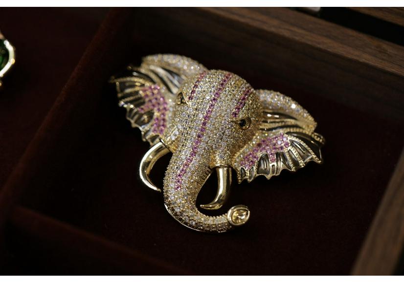 Bo Xin Yun Elegant Enamel Lucky Elephant Brooch for Women - Exquisite Colorful Pin Accessory