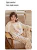 Women's Cartoon Pajama Set with Chest Pads - Long Sleeve & Pants for Spring & Autumn, Wear Indoors or Out