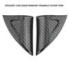 2pcs set Car Door Window Triangle Cover Trim Decorative Sticker for MG ZS 17 18 Carbon Fiber