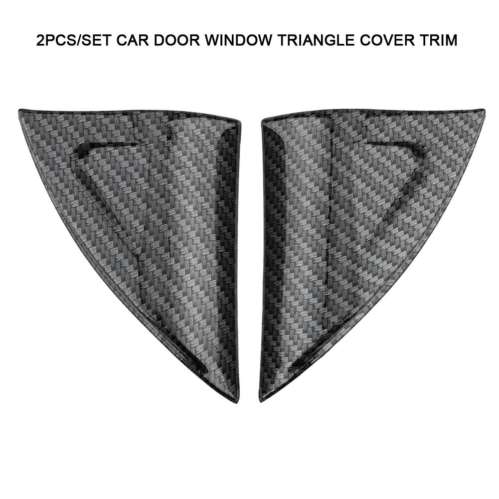 2pcs set Car Door Window Triangle Cover Trim Decorative Sticker for MG ZS 17 18 Carbon Fiber
