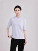 High-End Women's Ribbed Crew Neck Mid-Sleeve T-Shirt