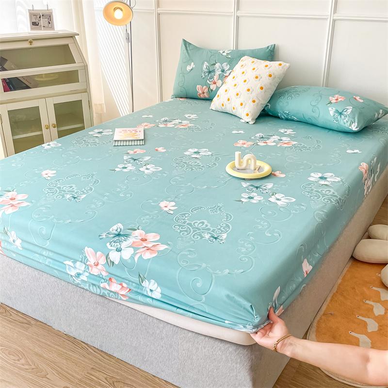 Printed Fitted Sheet Sets Lençol Single/Full/Queen/King Size Bed Sheets with Pillowcase for Home Elastic Band Mattress Cover