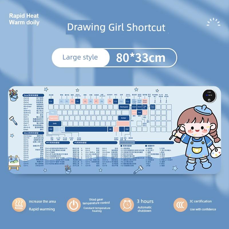 Heating Mouse Pad Super Large Heating Warm Table Pad Office Computer Desktop Students Homework Writing Warm Hand Waterproof