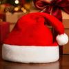 Xmas Party Photo Booth Props Gold Velvet Santa Hat for Adults Kids, Classic Christmas Red with Fluffy Holiday Hats Kids Trim, Soft Comfortable Costume