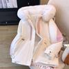 Winter Fur Collar Line Snow Fur Parka Oversize Loose Long Sleeve Hooded Fur Jacket Thick Warmer Loose Outerwear