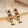 Gothic Ethnic Style Earrings Exaggerate Enamel Dangle Earrings Little Fish Earrings  Lady