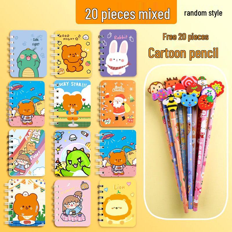 Cute Cartoon Girly Heart Mini Notebook - Portable Pocket Size