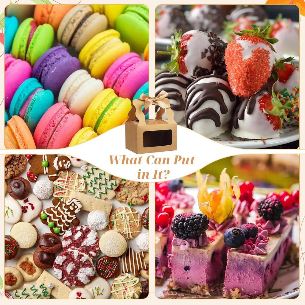 1/5pcs Box with Window Paper Gift Box with Ribbon Cake Box Birthday Wedding Party Gift Cake Box Gift Bags Boxes for Wedding