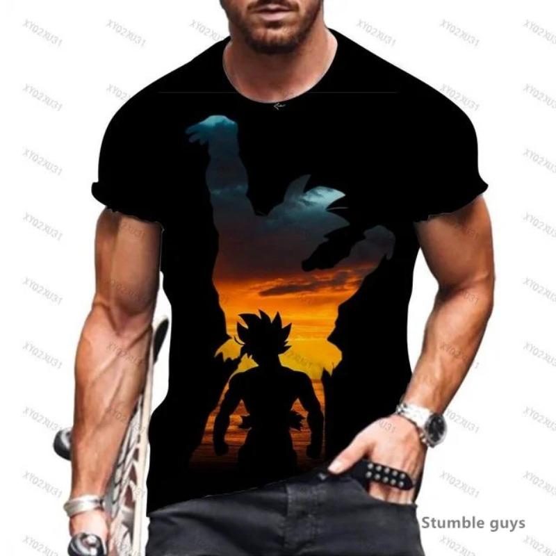2026 Summer Men's Short Sleeve Fitness Tee Dragon Ball Goku Kakarot Vegeta Tshirt Super Saiyan