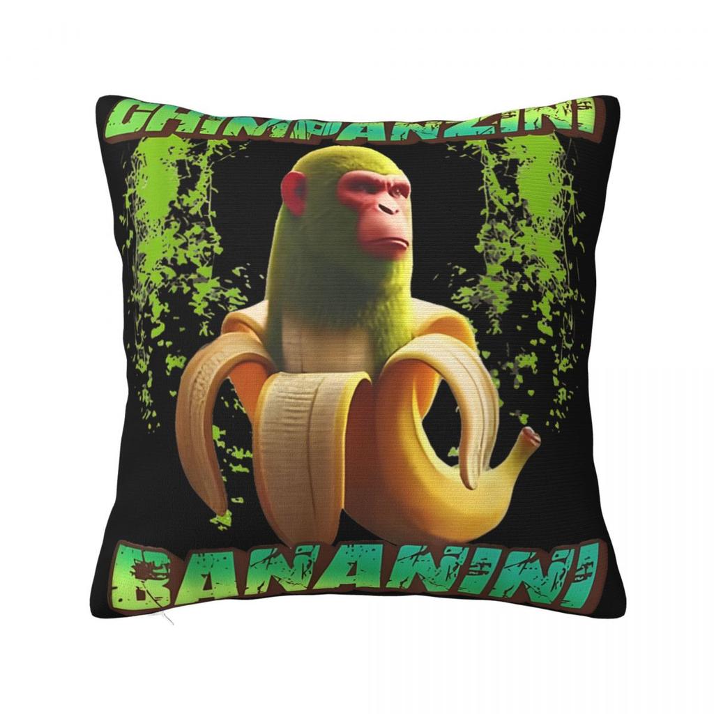 Chimpanzini Bananini Pillow Cover Polyester Pillow Case Cushion Cover Funny Pattern Pillowcases For Office Car Home Decorative