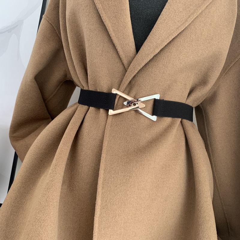 Triangle Chic Buckle Waist Belt For Women In Elegant Black And Beige Colors Ideal For Fall Fashion