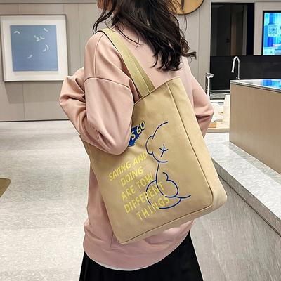 Sac en toile de grande capacité, nouveau sac pour femme, sac à bandoulière simple et tendance, sac à dessin animé.