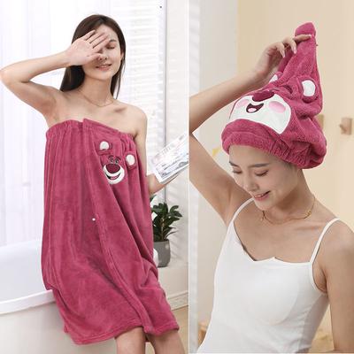 Bathtowel for Cute Women's Household Use, Absorbent and Quick Drying, Wearable, Wrapped Bathrobe, Wrapped Towel, Two Piece Bath Skirt Set