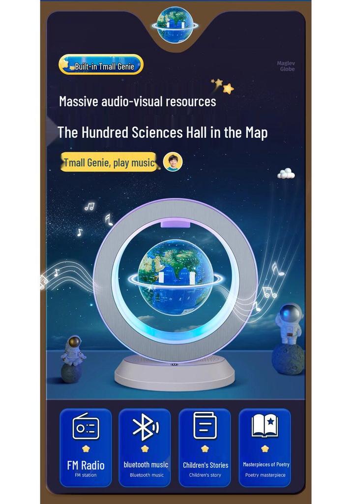 Deepseek AI Smart Levitation Globe: Soy Bean Magnetic, Talking, Suspended AR Ornament.