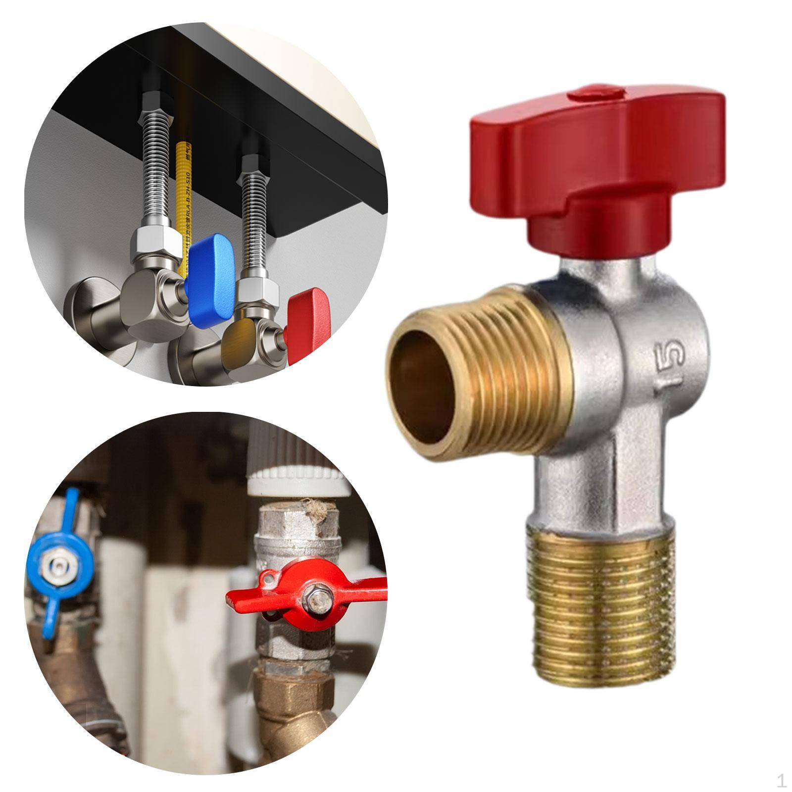 

Angle Stop Valve Faucet 1/2 Easy Installation Brass 1/4 Turn Shut Off Flow Value синій