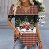 Christmas Women's T-Shirt 3d Printed Short Sleeve Tees Christmas T Shirt For Women Fashion V-Neck Top Holiday Oversized Clothing