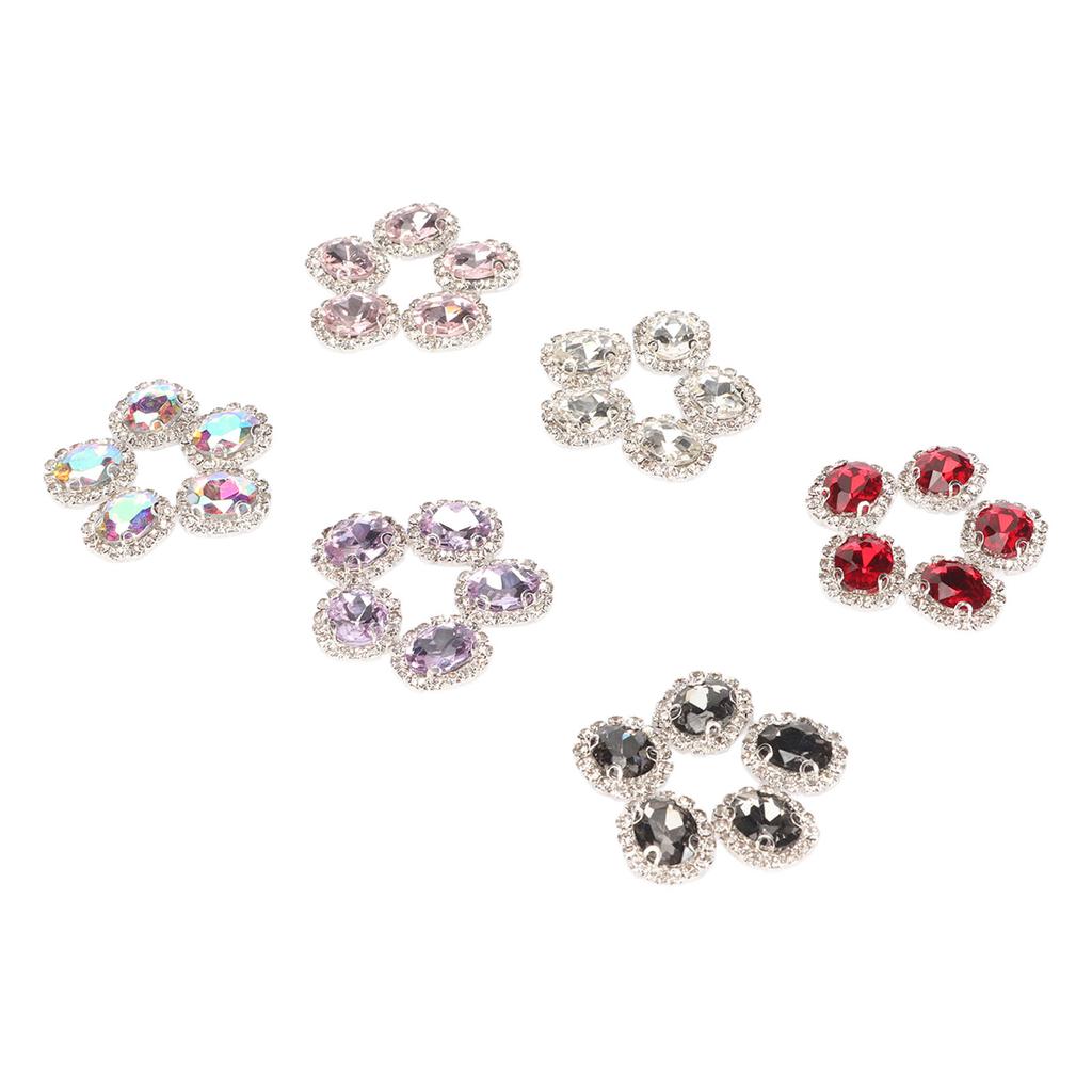 30 ks Našívací skleněné kamínky Vícebarevné Šicí dráp Krystal pro DIY Řemesla Šperky Oblečení Boty