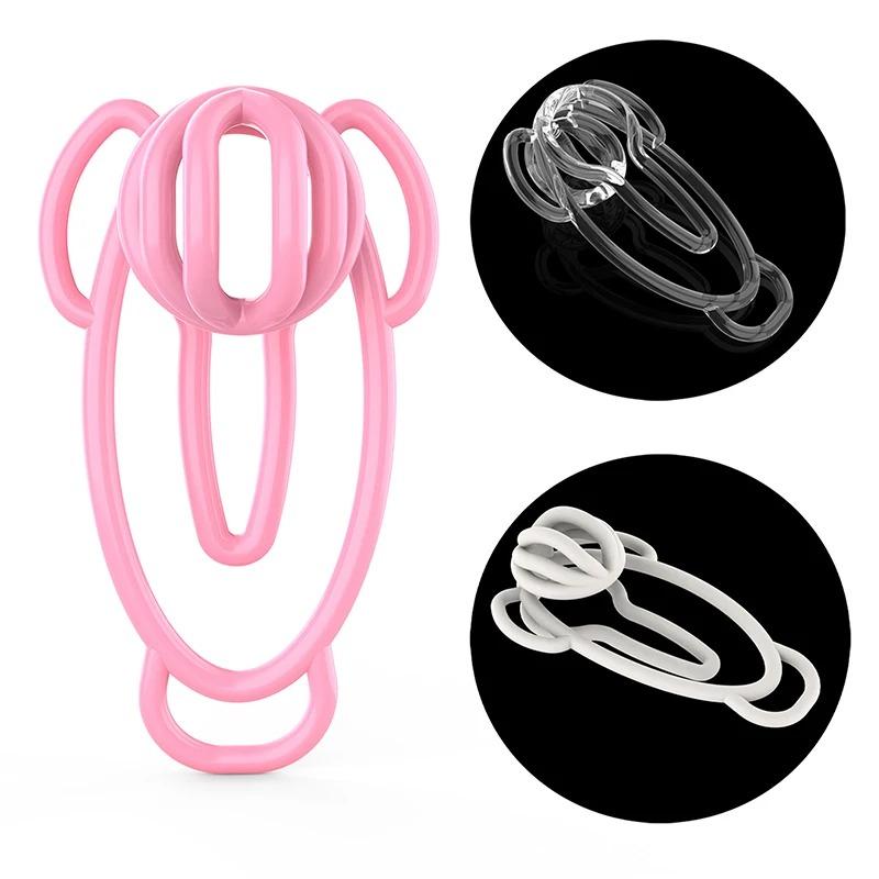 Men's Chastity Lock Sissy Clip Penis Training DevicePanty Chastity Lock Male Mimic Female Pussy Training Clip Bondage Cock Cage
