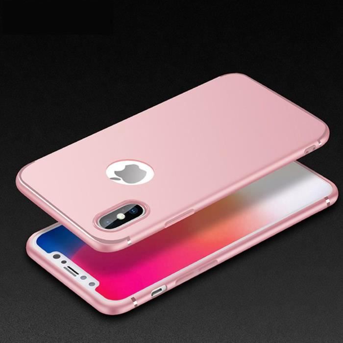 Coque de protection - E.F.CONNECTION - iPhone X - Silicone Mat - Antichoc - Anti-Rayure - Rose