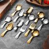 304 Stainless Steel Mini Spoon: Small Children's Ice Cream, Dessert, Short Handle Tea Spoon with Square and Pointed Heads.