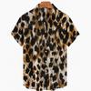 Sommer Leopard Bunt gemustert Druck Herrenhemden Hawaii Kurzarm Top Mode Streetwear Lässig Outdoor Herren- und Damenbekleidung Bluse
