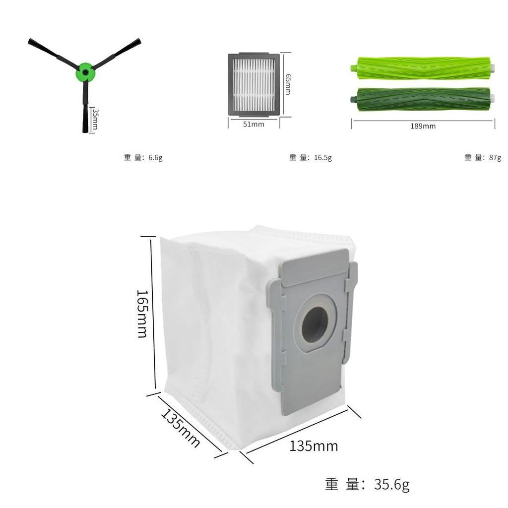 For Irobot Combo I5 J5 Robotic Vacuum Accessories Includes Main Brush Edge Brush And Dust Bag