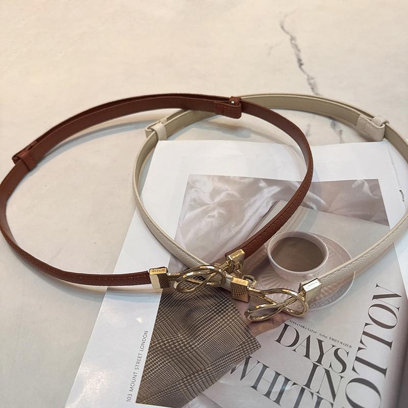 1Pc Adjustable Plutonium Leather Ladies Dress Accessories Slim Belts Thin Women Belt Belts Alloy Buckle  Female Waist