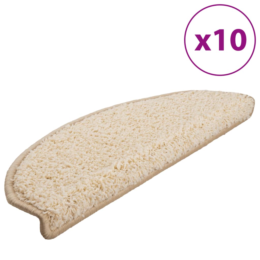 Vidaxl Nakładki Na Schody, 10 Szt., 65X21X4 Cm, Kremowe