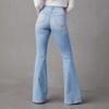 Jeans Blu Micro-svaso Retro Americano-Europeo a Vita Alta Strappati da Donna 2026