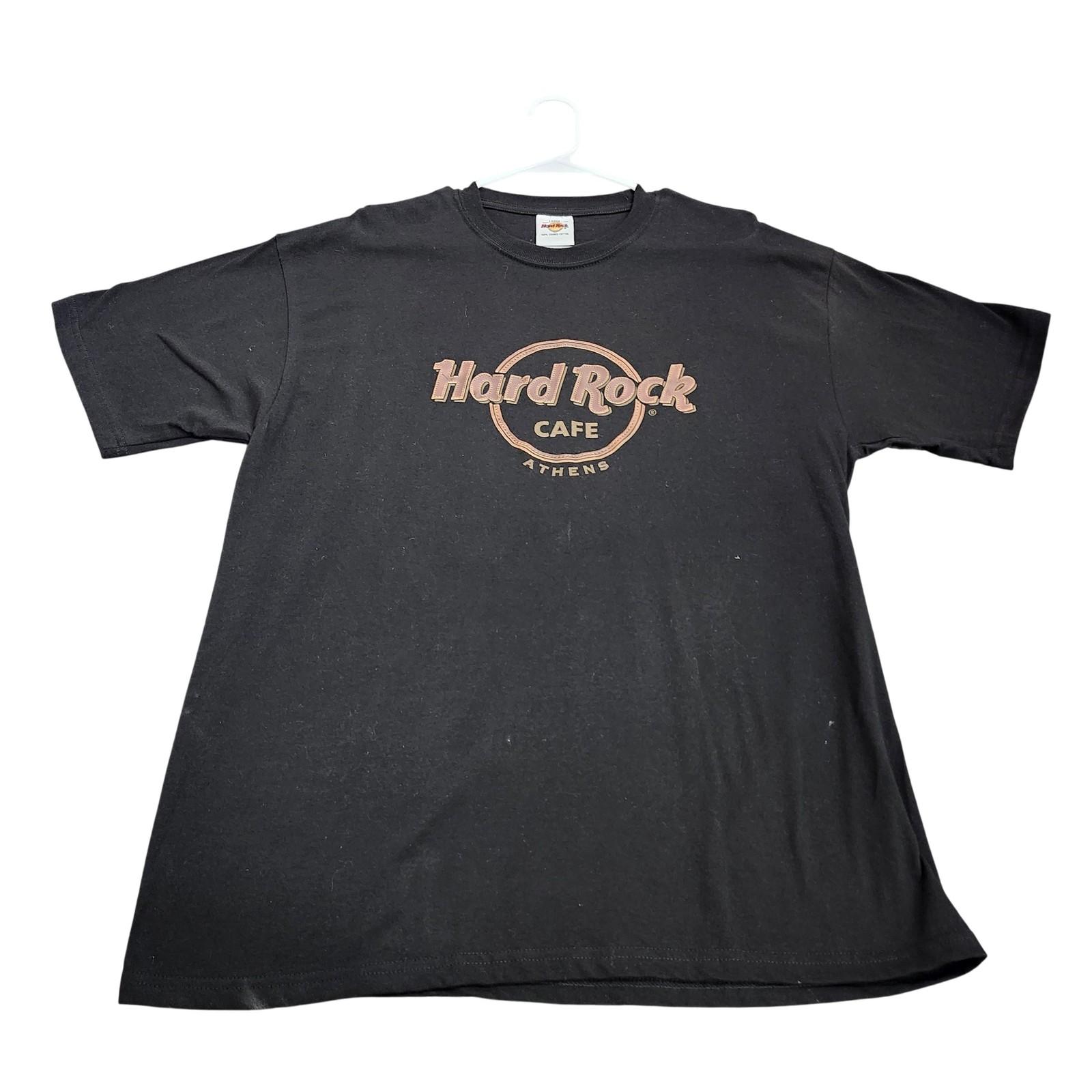 Hard Rock Cafe Shirt Mens Large Black Athens Logo Graphic Tee Souvenir Top Unisex T-Shirt L