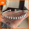 100% Solid 925 Sterling Silver Retro Bracelet for Women Men Vintage Handmade Small Beads Simple Bracelet Birthday Gift