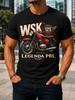 Wsk 125 Legende Prl Verzierter Roter Klassischer Motorrad Mit Dekorativer Beschriftung Vintage Polnische Straße Unisex Alles T-Shirt